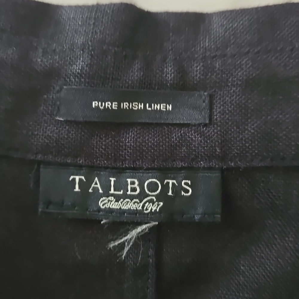 Talbots Black Button Down Irish Linen Shirt Classic Fit, Size M (Estimated) - Picture 6 of 6